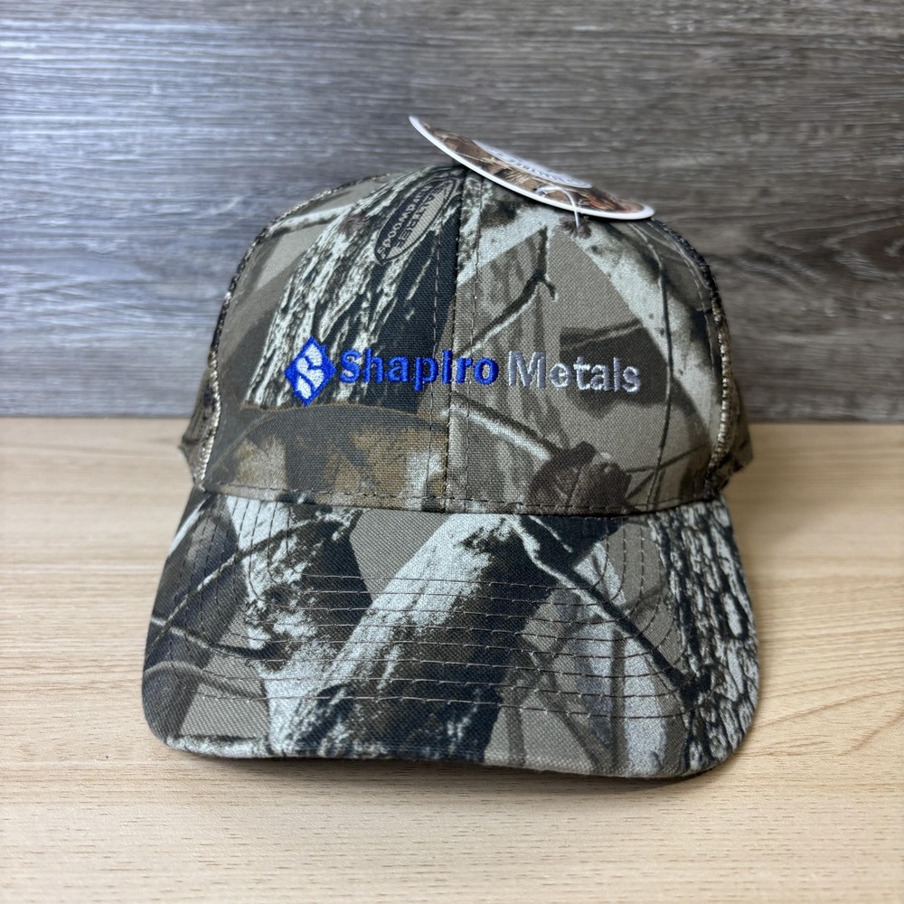 Shapiro Metals Hat Cap Strap Back Realtree Camo Trucker Mesh Embroidered Mens